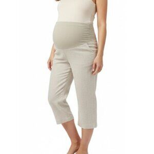 Motherhood Maternity Women's Medium Beige and Cream High-Waisted Pants Capri